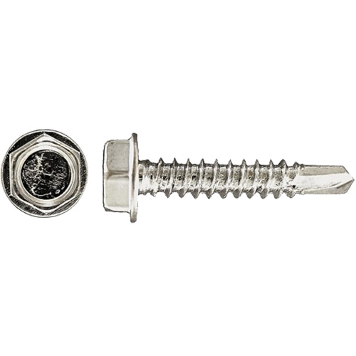 Drill-X Self-Drilling Hex Washer, #14 x 1" L, Zinc Plated Sécurité Médic