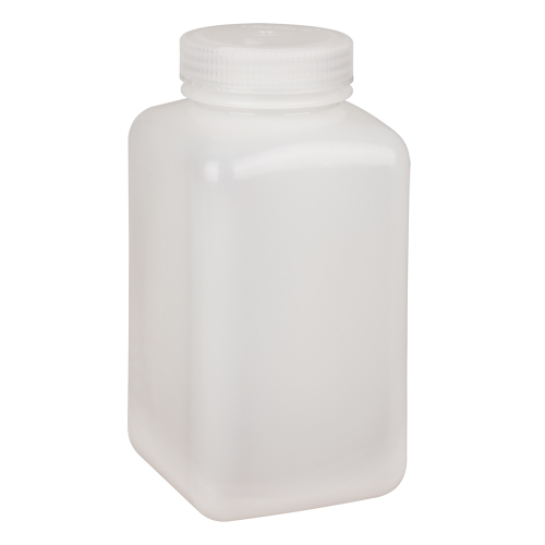 Bouteilles peu encombrantes &agrave; prise facile, Carr&eacute;e, 32 oz, Plastique Sécurité Médic