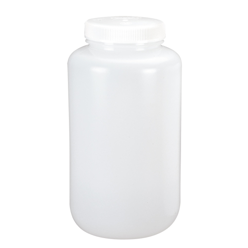 Wide-Mouth Bottles, Round, 1/2 gal., Plastic Sécurité Médic