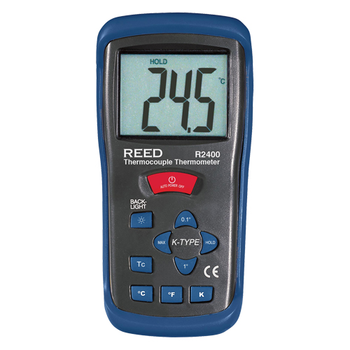 Thermom&egrave;tre &agrave; thermocouple avec certificat de calibration, Contact, Num&eacute;rique, -58-2000°F (-50-1300°C) Sécurité Médic