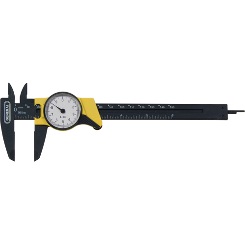 Metric Dial Caliper, 0.001 mm Resolution, 150 mm Range Sécurité Médic