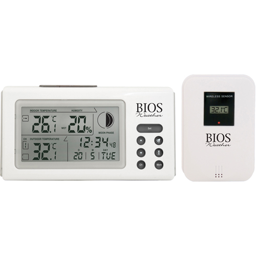 Thermom&egrave;tres int&eacute;rieurs/ext&eacute;rieurs avec horloge, Contact, Num&eacute;rique, 32 &agrave; 122°F (0 to 50°C) Sécurité Médic