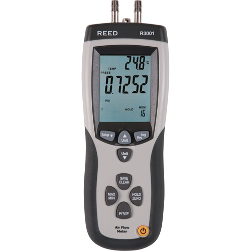 Pitot Tube Anemometer/Differential Manometer with Air Volume, Digital, 0 - 0.752 PSI Sécurité Médic