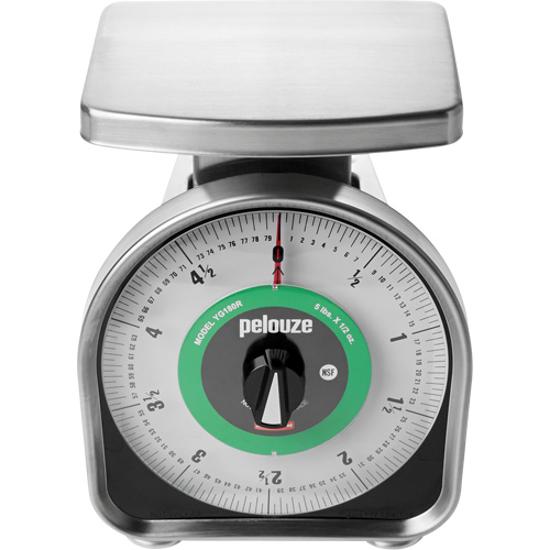 Pelouze Mechanical Portion Control Scale, 5 lbs. / 2.3 kg Cap., 10 g / 0.5 oz. Graduations Sécurité Médic