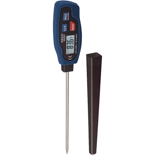 Thermom&egrave;tre &agrave; tige REED R2222 avec certificat de calibration, Contact, Num&eacute;rique, -40-482°F (-40-250°C) Sécurité Médic