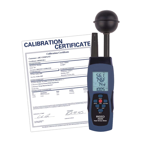 Compteur de contrainte thermique au thermom&egrave;tre-globe mouill&eacute; (WBGT) avec certificat de calibration Sécurité Médic