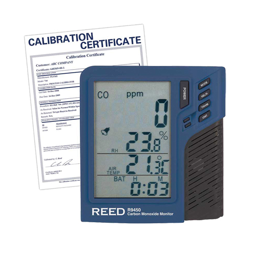 Compteur de monoxyde de carbone avec temp&eacute;rature et humidit&eacute; avec certificat de calibration Sécurité Médic