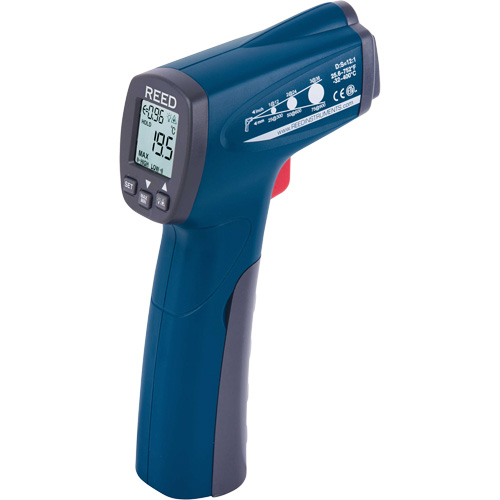 Thermom&egrave;tre &agrave; infrarouge, -25,6°- 752° F ( -32° - 400° C ), 12:1, &eacute;missivit&eacute; Ajustable Sécurité Médic