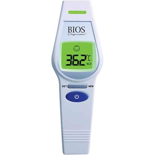 Thermom&egrave;tre frontal sans contact, 0°C - 100.0°C (32,0°F - 212,0°F), &eacute;missivit&eacute; Fixe Sécurité Médic
