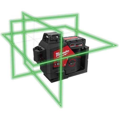 M12 360-Degree 3-Plane Cordless Laser Kit, 125' (38.1 m), 530 Nm Sécurité Médic
