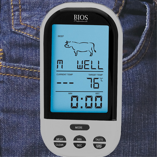 Wireless Meat & Poultry Thermometer, Contact, Digital, 32-482°F (0-250°C) Sécurité Médic