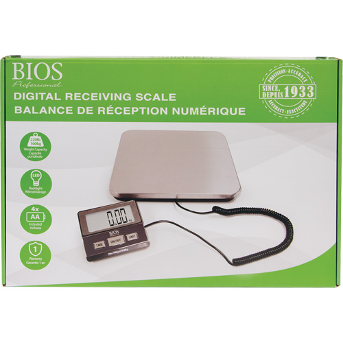 Balance de r&eacute;ception num&eacute;rique, Capacit&eacute; 220 lb, Graduations 1 lb Sécurité Médic