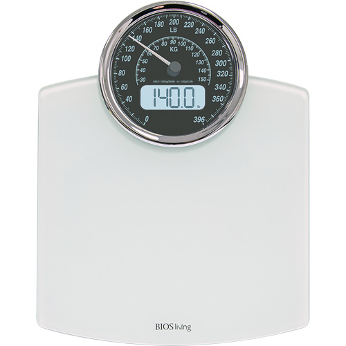 Digital Analog Scale, 396 lbs. Cap., 100 g / 0.2 lbs. Graduations Sécurité Médic