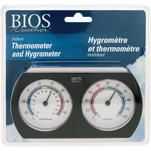 Indoor Thermometer/Hygrometer, 10°- 130° F ( -25° - 55° C ) Sécurité Médic