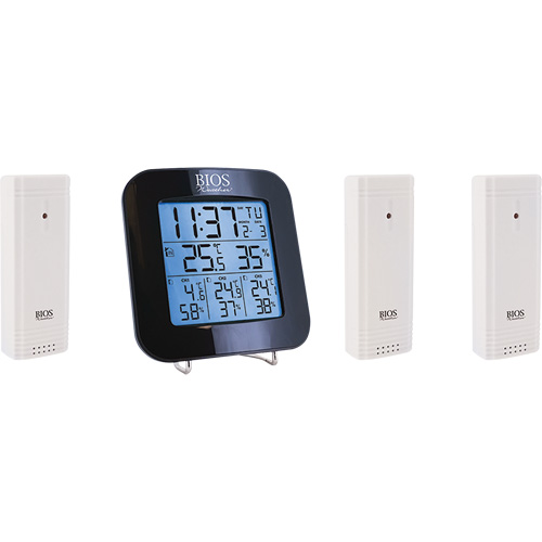 Wireless Weather Station with 3 Sensors, Non-Contact, Digital, 40-158°F (-40-70°C) Sécurité Médic