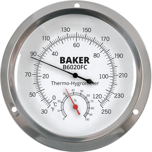 Dial Thermo-Hygrometer, 0% - 100% RH, 30 - 250°F (0 - 120°C) Sécurité Médic