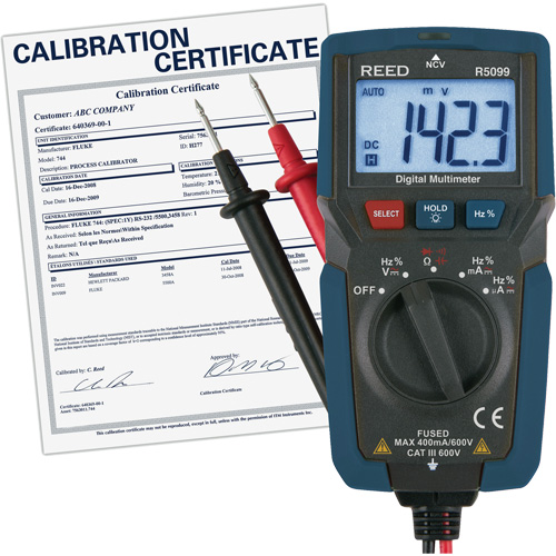 Multim&egrave;tre compact avec mesure de tension sans contact et certificat de calibration, Tension c.a./c.c., Courant c.a./c.c. Sécurité Médic