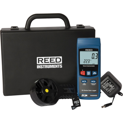 Vane Thermo-Anemometer Kit, Data Logging, 0.4 - 30.0 m/sec Air Velocity Range Sécurité Médic