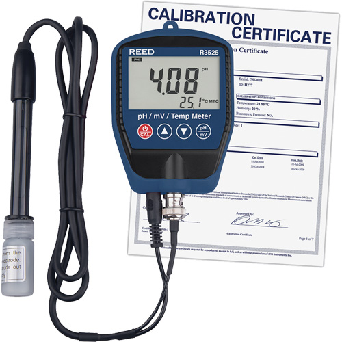 pH/mV-m&egrave;tre avec temp&eacute;rature, comprend un certificat de calibration Sécurité Médic