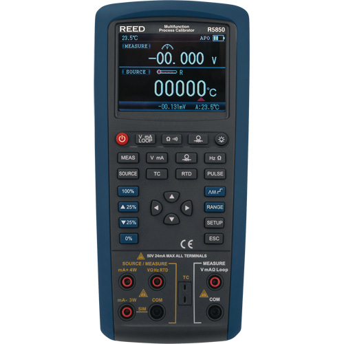 Multifunction Process Calibrator, Without Data Logging, Portable, 5 Processes Sécurité Médic