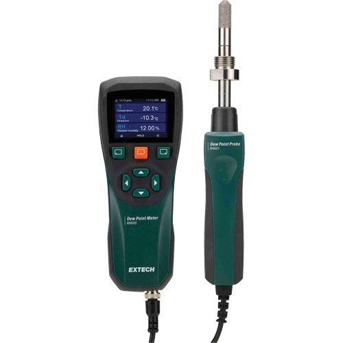 Dew Point Meter, 0 - 100% Moisture Range, 14°- 140° F ( -10° - 60° C ) Temperature Range Sécurité Médic
