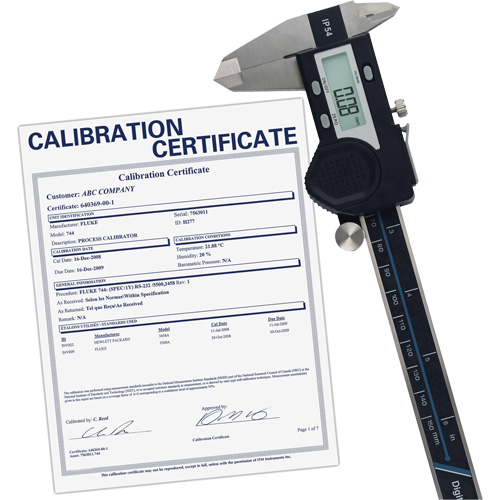 Pied &agrave; coulisse num&eacute;rique de 6" (150 mm) avec certificat de traçabilit&eacute; de l'&eacute;talonnage, R&eacute;solution de 0,0005" (0,01 mm), 0" - 6" (0 mm - 150 mm) gamme de mesure Sécurité Médic