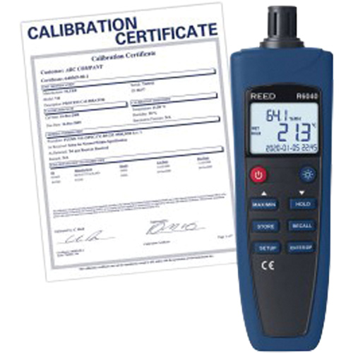 Psychrom&egrave;tre/Thermohygrom&egrave;tre avec certification traçable, 0% - 99,9% HR, -4°- 158° F ( -20° - 70° C ) Sécurité Médic