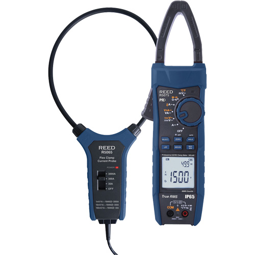 Solar Clamp Meter Kit with 18" Flexible Current Probe, AC/DC Voltage, AC/DC Current Sécurité Médic