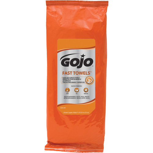 Fast Wipes&reg; Hand Cleaning Towels, 60 Wipes, 10" x 9" Sécurité Médic