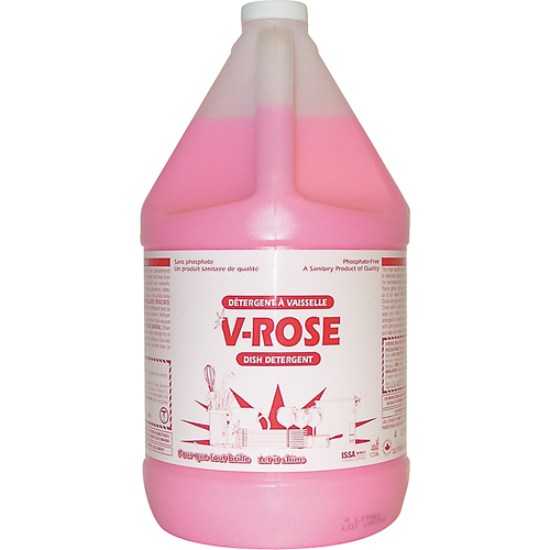 V-Rose Dish Detergent, Liquid, 4 L, Fresh Sécurité Médic