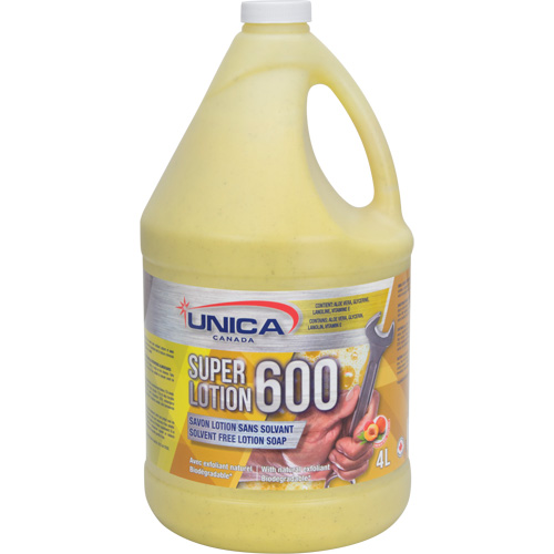 Super 600 Antiseptic Soap, Pumice, 4 L, Bottle, Peach Sécurité Médic