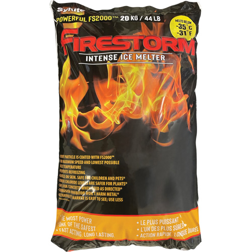 Firestorm Intense Ice Melters, Bag, 44 lbs. (20 kg), -35°C (-31°F) Melting Point Sécurité Médic