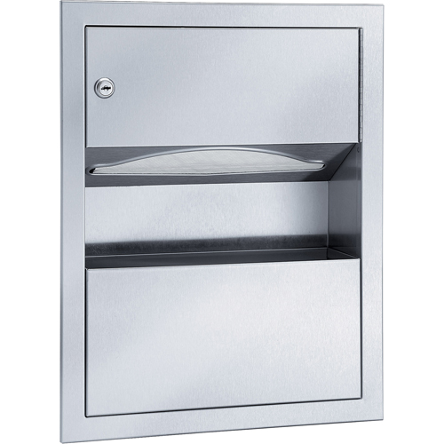 Combination Towel Dispenser with Waste Receptacle, Manual, 14" W x 4" D x 28" H Sécurité Médic
