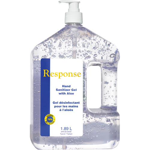 Gel d&eacute;sinfectant pour les mains &agrave; l'alo&egrave;s Response, 1890 ml, Bouteille &agrave; pompe, 70 % alcool Sécurité Médic