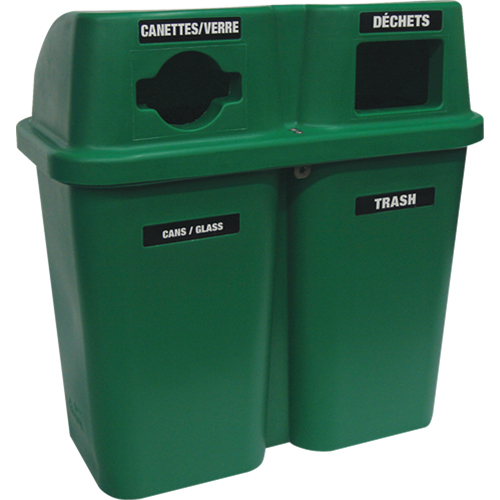Recycling Containers Bullseye, Curbside, Plastic, 2 x 22 US gal. Sécurité Médic