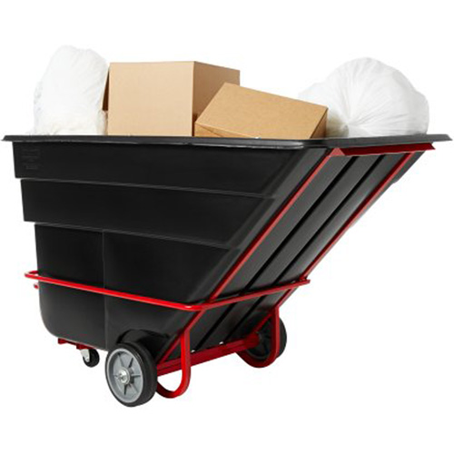 Tilt Truck, Black Recycled Plastic, 1/2 cu.yd., 1400 lbs. Load Capacity Sécurité Médic