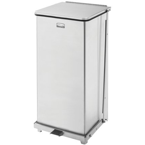 Defenders&reg; Square Step Can with Liner, Stainless Steel, 13 US gal. Capacity Sécurité Médic