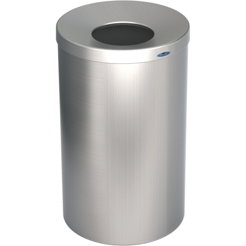 Lobby Waste Receptacle, Stainless Steel, 33 US gal. Sécurité Médic