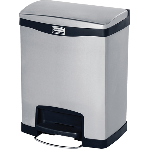Contenant &agrave; d&eacute;chets Slim Jim , Acier inoxydable, Capacit&eacute; 8 gal. US Sécurité Médic