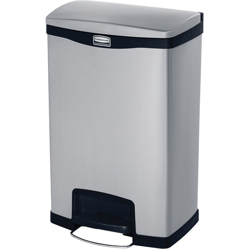 Contenant &agrave; d&eacute;chets Slim Jim , Acier inoxydable, Capacit&eacute; 13 gal. US Sécurité Médic