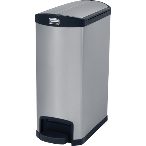 Contenant &agrave; d&eacute;chets Slim Jim , Acier inoxydable, Capacit&eacute; 13 gal. US Sécurité Médic