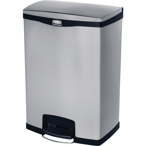 Contenant &agrave; d&eacute;chets Slim Jim , Acier inoxydable, Capacit&eacute; 24 gal. US Sécurité Médic