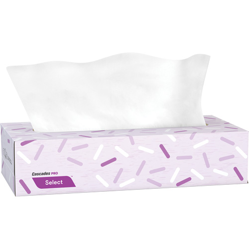 Pro Select Facial Tissue, 2 Ply, 7.3" L x 8.1" W, 100 Sheets/Box Sécurité Médic