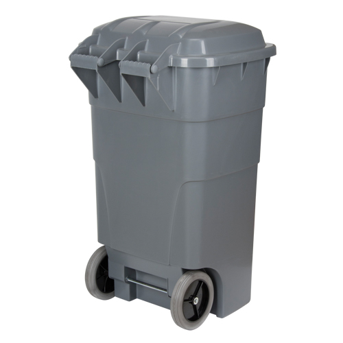 Roll Out Garbage Bin, Polyethylene, 65 US gal. Sécurité Médic