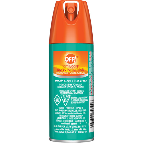 Insectifuge Off! Family Care, DEET &agrave; 15 %, A&eacute;rosol, 2,5 oz. Sécurité Médic