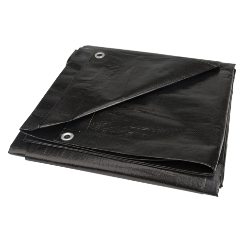 Tarp, Light Industrial Duty, Black, 6' x 8' x 8 mils Sécurité Médic