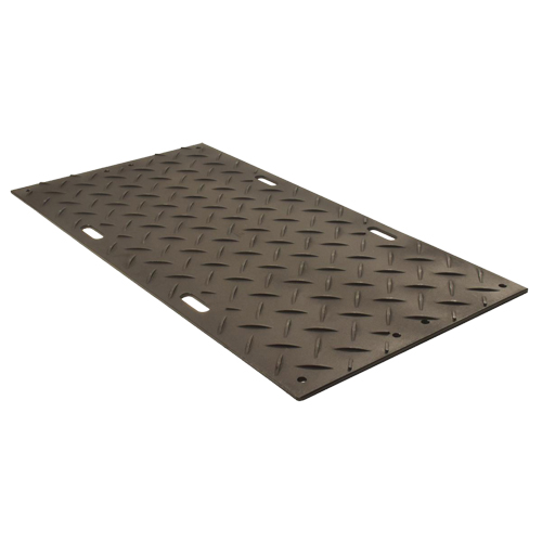 Medium-Duty Ground Protection, 4' x 8', High Density Polyethylene, Textured, Black Sécurité Médic