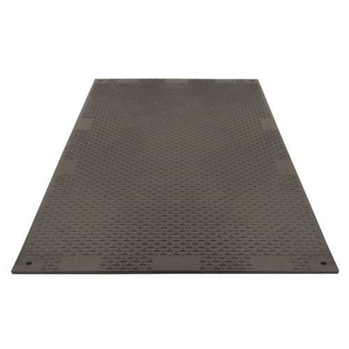Medium-Duty Ground Protection, 4' x 8', High Density Polyethylene, Smooth/Textured, Black Sécurité Médic