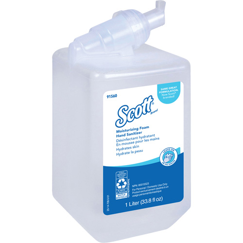 D&eacute;sinfectant moussant et hydratant pour les mains Pro de Scott, 1000 ml, Cartouche de recharge, 62% alcool Sécurité Médic