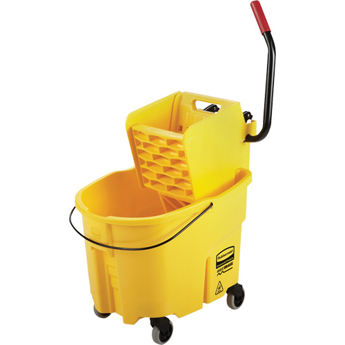WaveBrake&reg; Mop Bucket & Wringer Combo Pack, Side Press, 8.75 US Gal.(35 Quart), Yellow Sécurité Médic